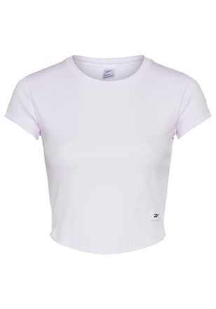 Reebok Kurzarmshirt REEBOK D T-Shirt, Damen, Gr. XL, weiss (digital glea), Sweatware, Obermaterial: 97% Baumwolle, 3% Elasthan, unifarben, Rundhals, eingeset