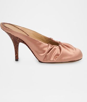 Dries Van Noten Ruched Satin Mules
