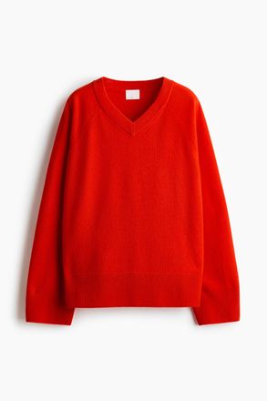 H&M Oversized Wollpullover - Red