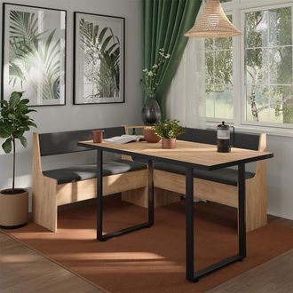 Vicco Conjunto Con Banco Esquinero Roman, Roble Dorado, 150.1 X 150.1 Cm, Vicco