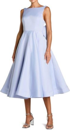 Mac Duggal Beaded Short Sleeve Crew Neck Sheath Midi Dress in Periwinkle at Nordstrom, Size 10