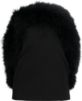 16Arlington Blaise strapless minidress - women - Polyester/Turkey Feather/Polyester - 6 - Black