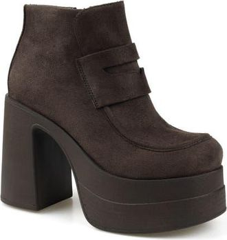 Candie's Alesia Platform Bootie in Brown Suede at Nordstrom, Size 10