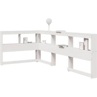 vidaXL Cabecero Librer&iacute;a En Forma De L Madera Maciza Pino Blanco 100cm Vidaxl