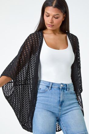 Roman Textured Knit Cardigan Cover Up