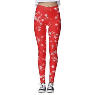 Generic High Waisted Leggings for Women Christmas Xmas Santa Reindeer Jeggings Workout Leggings Christmas Costume Santa Leggings for Women Christmas Pants