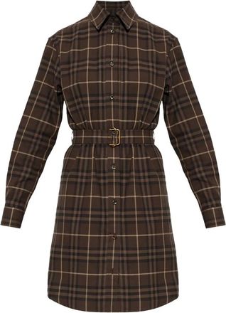 Burberry Kleedjes, Dames, Bruin, S, Katoen, Fiora Jurk