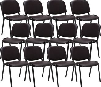 Clp Clp - Pack De 12 Sillas Confidente Ken En Simil Cuero Marr&oacute;n