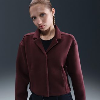 Nike Womens Nike Sportswear Tech Fleece Tailored Jacket in Red | HV2451-652