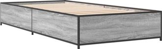 vidaXL Bed Frame without Mattress Grey Sonoma 90x190 cm Single Vidaxl