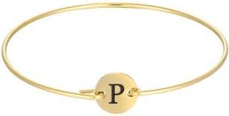 Adornia Tarnish Resistant 18K Gold Plated Initial Bangle Bracelet in Gold-P at Nordstrom Rack