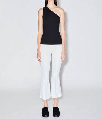 Rosetta Getty Pull On Cropped Flare Pants In White