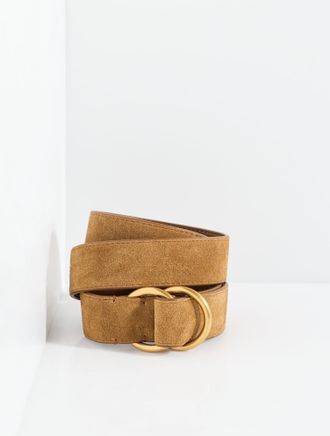 Talbots Double Ring Suede Belt - Caramel - XL Talbots