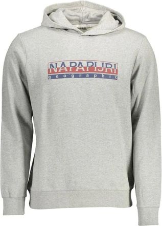 Napapijri Grijze Hoodie van Katoen Elevated Stijl - Heren - Hoodies - Grijs - 2XL - Katoen - Hoodies & sweatvesten