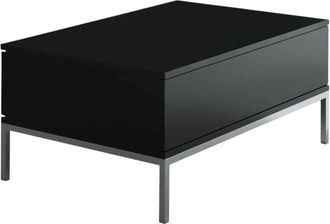 Dmora Mesa De Caf&eacute; Dfiamozz, Mesa De Centro Baja, Revistero Para Sof&aacute;, Estante De La Sala De Estar, 90x60h40 Cm, Antracita Y Plata - Dmora