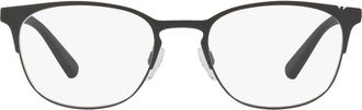 Emporio Armani 53mm Round Optical Glasses in Matte Black at Nordstrom