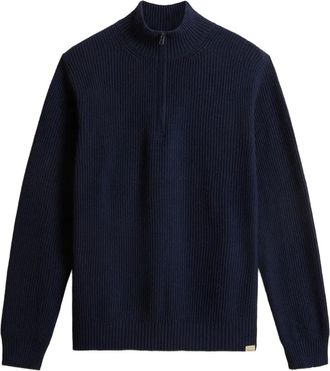 Woolrich Maglione con mezza zip - Blu
