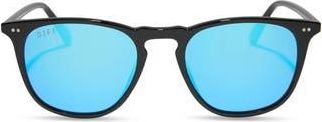 DIFF Eyewear Brody XL 51mm Square Sunglasses in Black Blue Mirror at Nordstrom Rack