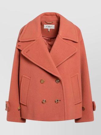 Chlo&eacute; double breasted jacket buttoned cuffs pockets lapels