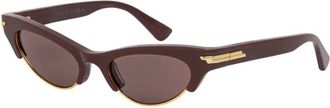 Bottega Veneta Zonnebrillen - Dames - Zonnebrillen - Bruin - 52 MM - Accessoires