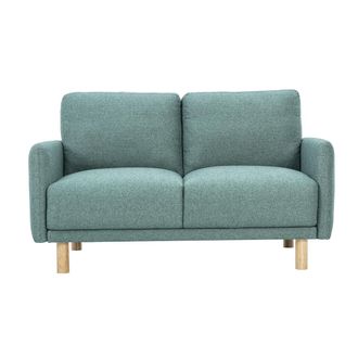 Miliboo Sof&aacute; De Dise&ntilde;o De 2 Plazas En Tela Verde Gris&aacute;ceo Y Madera Clara Bono