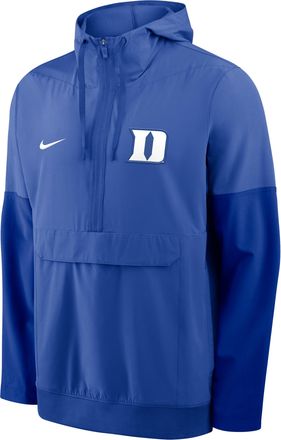 Nike Duke Anorak Nike Mens College 1/2-Zip Hooded Jacket in Blue | 03AT0DZGDU-PTU