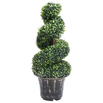 vidaXL Vidaxl - Planta Espiral De Boj Artificial Con Macetero Verde 89 Cm