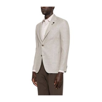 Lardini Blazers, male, Beige, Size: 4XL Flap-pocket Blazer