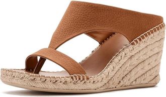 Franco Sarto Farren Espadrille Sandals Womens Wedge Shoes Caramel Brown Leather : 6.5 M