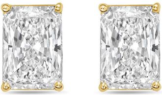 Diana M. Jewels 14Kt Yellow Gold 15.00 cts Lab Grown Radiant Cut Diamond Studs