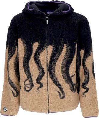 Octopus Sherpa Zip Hood Sweatshirt - Heren - Vesten met rits - Bruin - XL - Polyester - Hoodies & sweatvesten