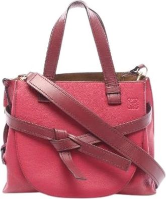 Loewe Pre-owned Gate Leren Tote Bag - Dames - Vintage Handtas - Rood - ONE Size - Leer - Vintage