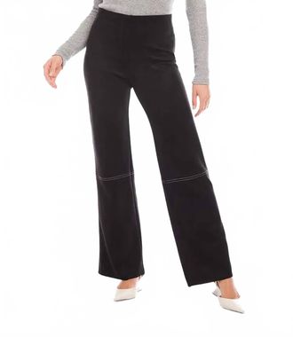 Karen Kane Fanna Faux Suede Stitch Pants In Black