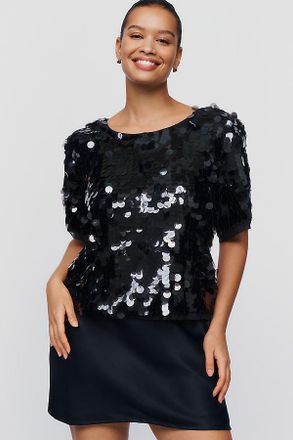 Maeve Sequined Boxy Tee
