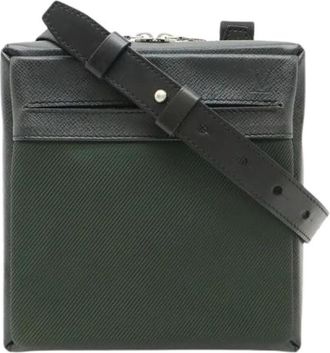 Louis Vuitton Pre-owned Taiga Sayan Leren Canvas Schoudertas - Dames - Vintage Schoudertas - Groen - ONE Size - Leer - Vintage