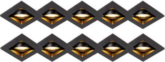 QAZQA Set of 10 Recessed Spotlights Black Adjustable - Qure