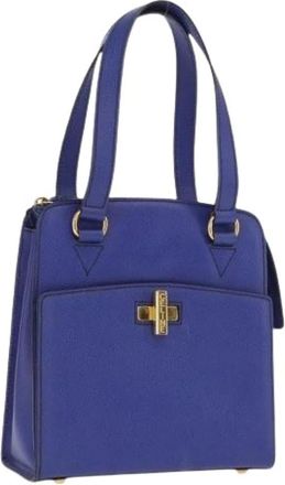 Celine Pre-owned Vintage Hand Bag - Dames - Vintage Handtas - Blauw - ONE Size - Leer - Vintage