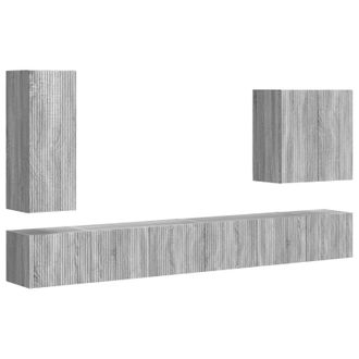 vidaXL Conjunto De Mueble Para Tv De Pared 6 Pcs Gris Sonoma Vidaxl