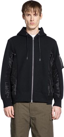 sacai Sponge Sweat x Nyllon Twill Hoodie