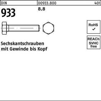 OEM Tornillo Hexagonal Din 933 Vg M6x 25 8.8 500 Unidades