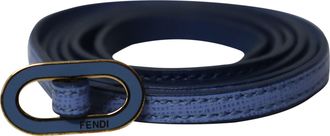 Fendi Pre-owned Womens Crayons Wrap Bracelet in Blue Leather Leather (archived) - One Size