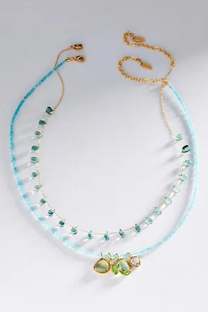 Anthropologie Crystal Necklaces, Set of 2