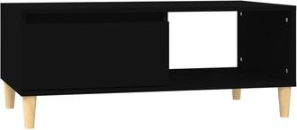 vidaXL Mesa de centro madera contrachapada negro 90x50x36,5 cm Vidaxl