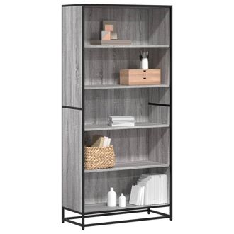 Berkfield Home Bookcase Grey Sonoma 80.5x35x170.5 cm Engineered Wood