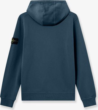 Stone Island Mens Hooded Cotton Sweatshirt Blue Sweatshirts Sweater