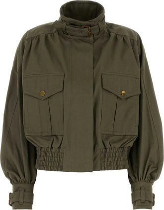 Zimmermann Jassen, Dames, Groen, S, Leer, Hypnotic Biker Jacket