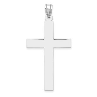Diamond2Deal 14k White Gold Polished Cross Pendant