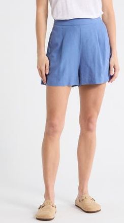 Madewell Solid Linen Blend Shorts in Delphinium Blue at Nordstrom Rack, Size Xx-Large