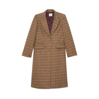 Ines De La Fressange Jassen, Dames, Bruin, XL, Wol, Enola Checked Coat