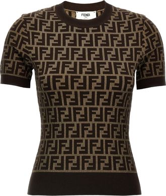 Fendi Brown Cotton Womens Cardigan